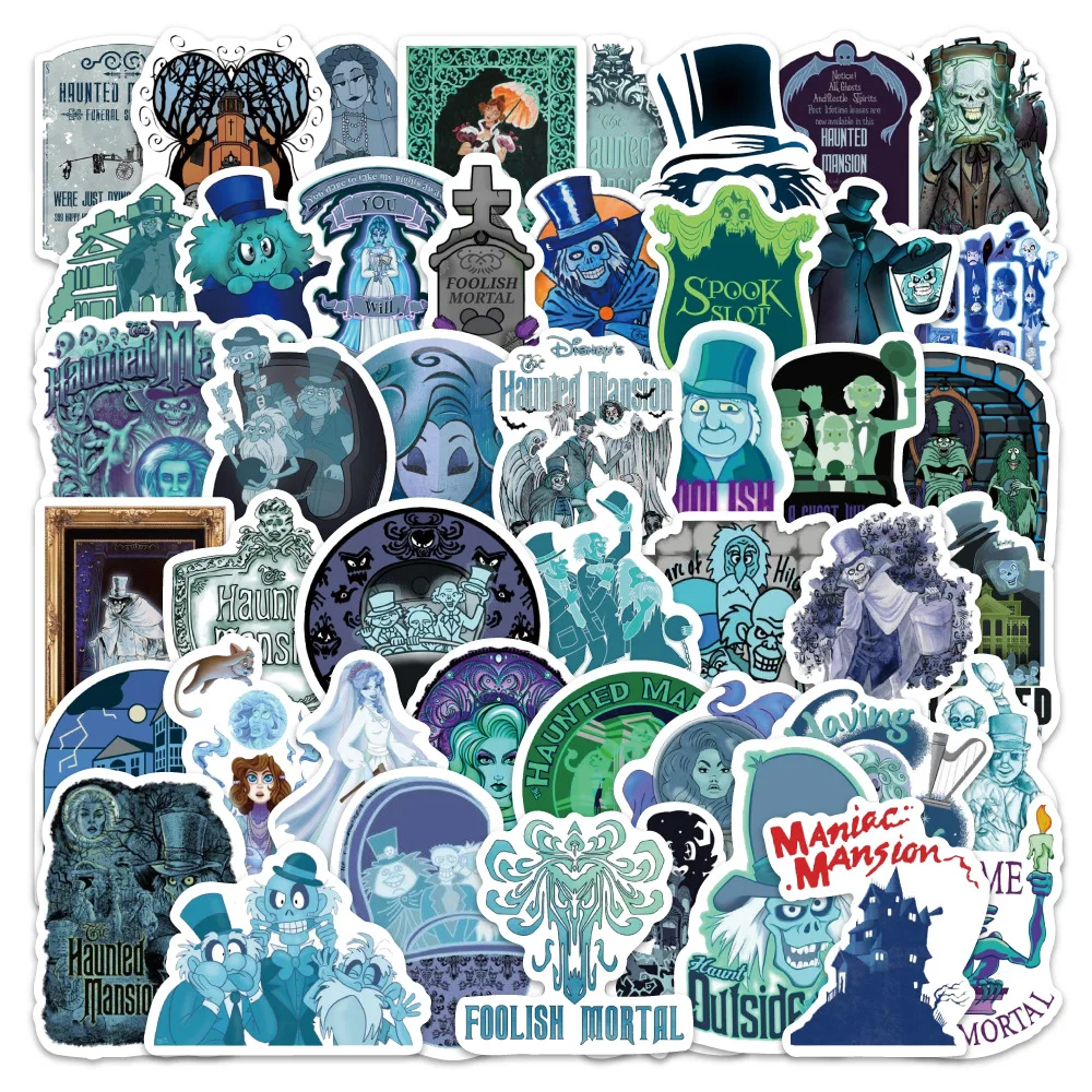 

60PCS Disney Horror Movie Haunted Mansion Sticker Cartoon Fun Doodle Waterproof Decal Toy Gift for Water Cup Guitar Laptop