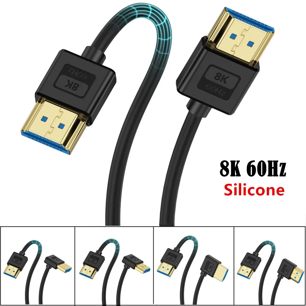 كابل HDMI 8K @ 60 هرتز متوافق مع HDMI 2.1 فولت، سلك HDMI عالي السرعة للغاية 48 جيجابت في الثانية يدعم 4K@120 هرتز eARC HDR10 HDCP 2.2&2.3