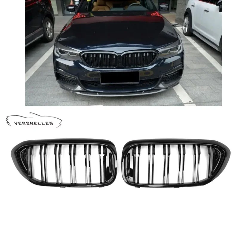 

G30 ABS Gloss Black Double/Single Slats Car Grills for BMW G30 F90 520i 530i 535i 540i Sport 2018-2020 Front Bumper Grill