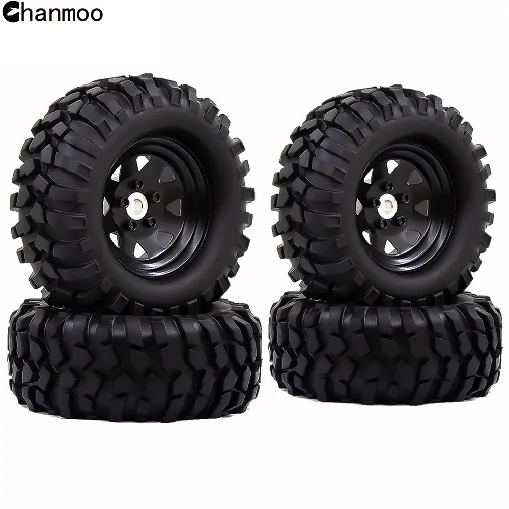 

Chanmoo 1Set Beadlock Metal Wheel Rim Tires 95*37mm for 1/10 RC Crawler Car Axial AX90069 D90 TF2 Tamiya CC01 LC70 MST