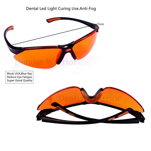 Gafas de laboratorio naranjas dentales bloquean luces LED UV curado gafas protectoras