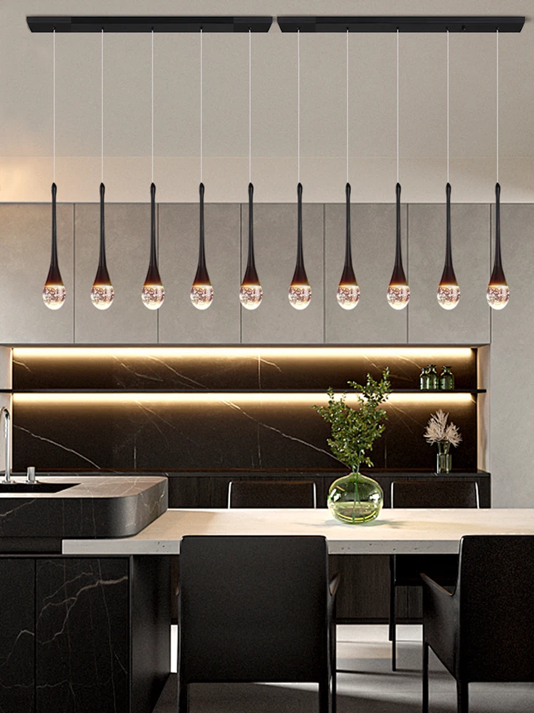 الحديثة الفاخرة كريستال الثريا معلقة الدرج قلادة مصباح المطبخ غرفة الطعام قلادة ضوء زخارف للحانات ضوء معلقة #3