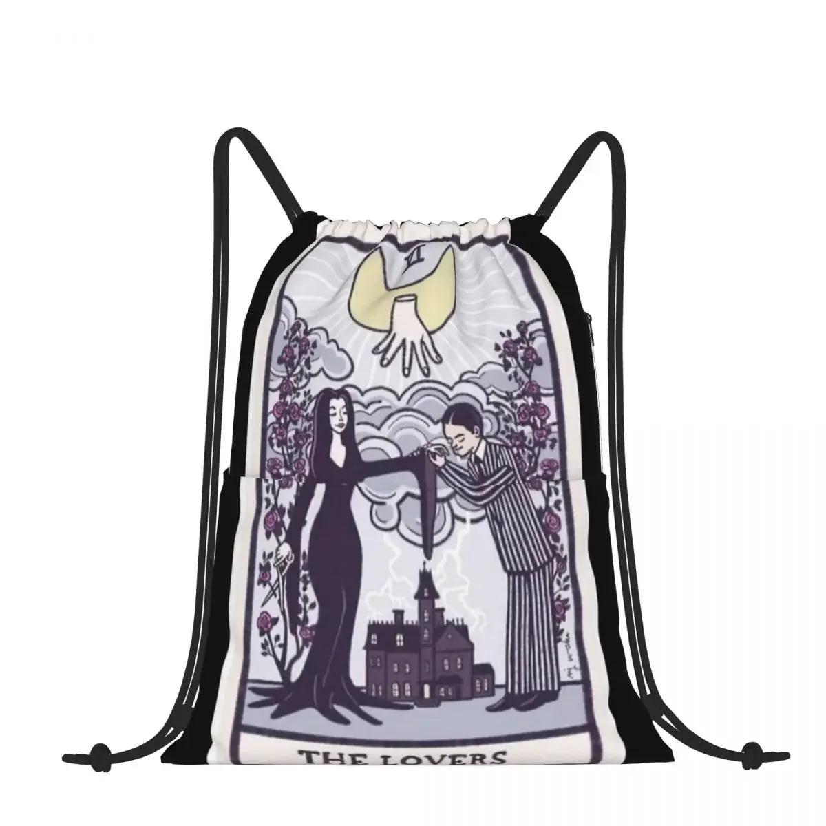 Drawstring Backpack The Lovers Shoulder Bag Zipper Pocket Sports & Travel Hikes Portables Bag