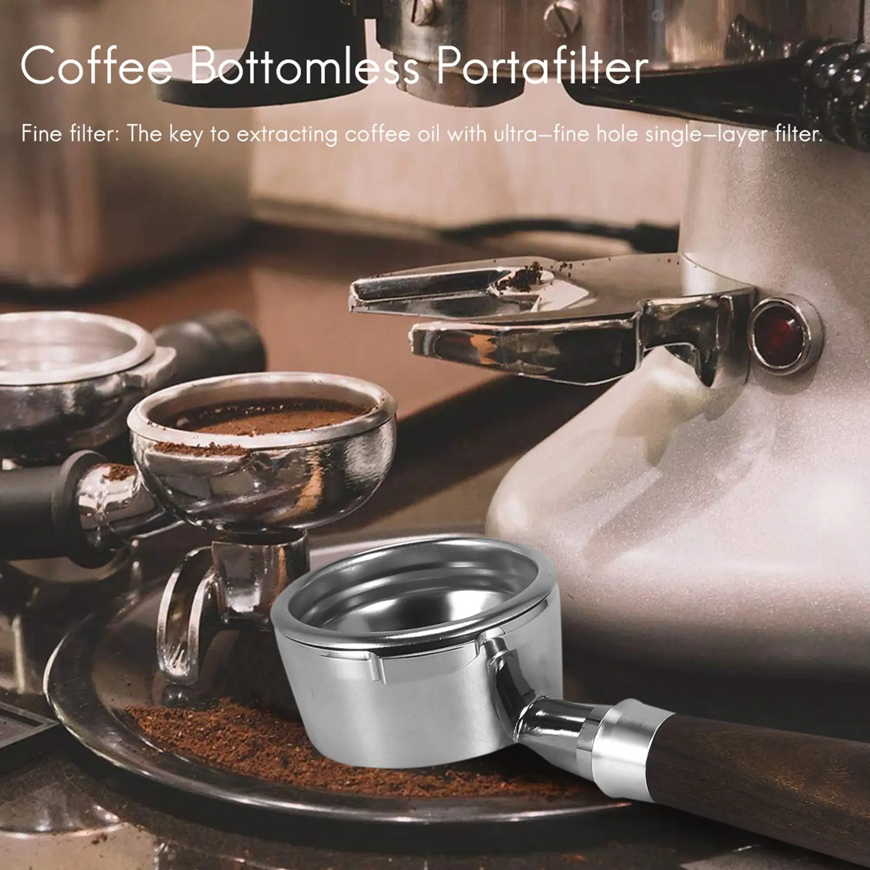 58Mm Coffee Bottomless Portafilter for Filter Basket Replacement Espresso Machine Accessory Coffee Tool A