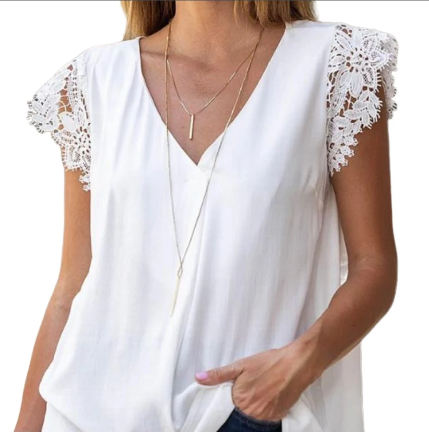 

Lace Patch Cap Sleeve Top