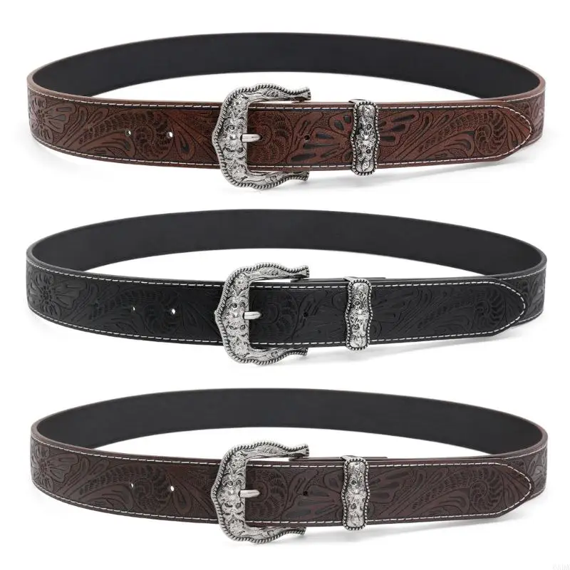 

Multipurpose Cowboy Belt Soft PU Leather Unisex Outdoor Daily Accessory 6XDA