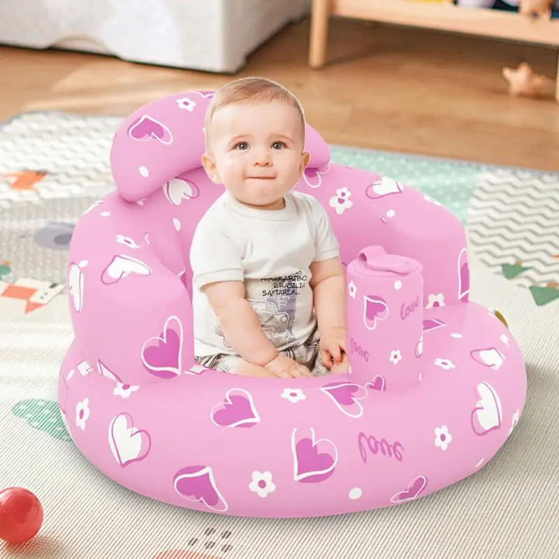 Inflatable Kids Chair Inflatable Babies Sofa Blow Up Seat Summer Toddler Chair Little Kids Floor Seats Toddler Support Seat