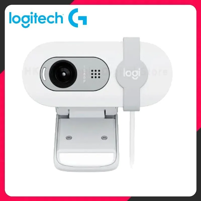 New Logitech Brio 90 HD 1080p webcam with automatic light balancing, integrated privacy shutter, and built-in microphone.