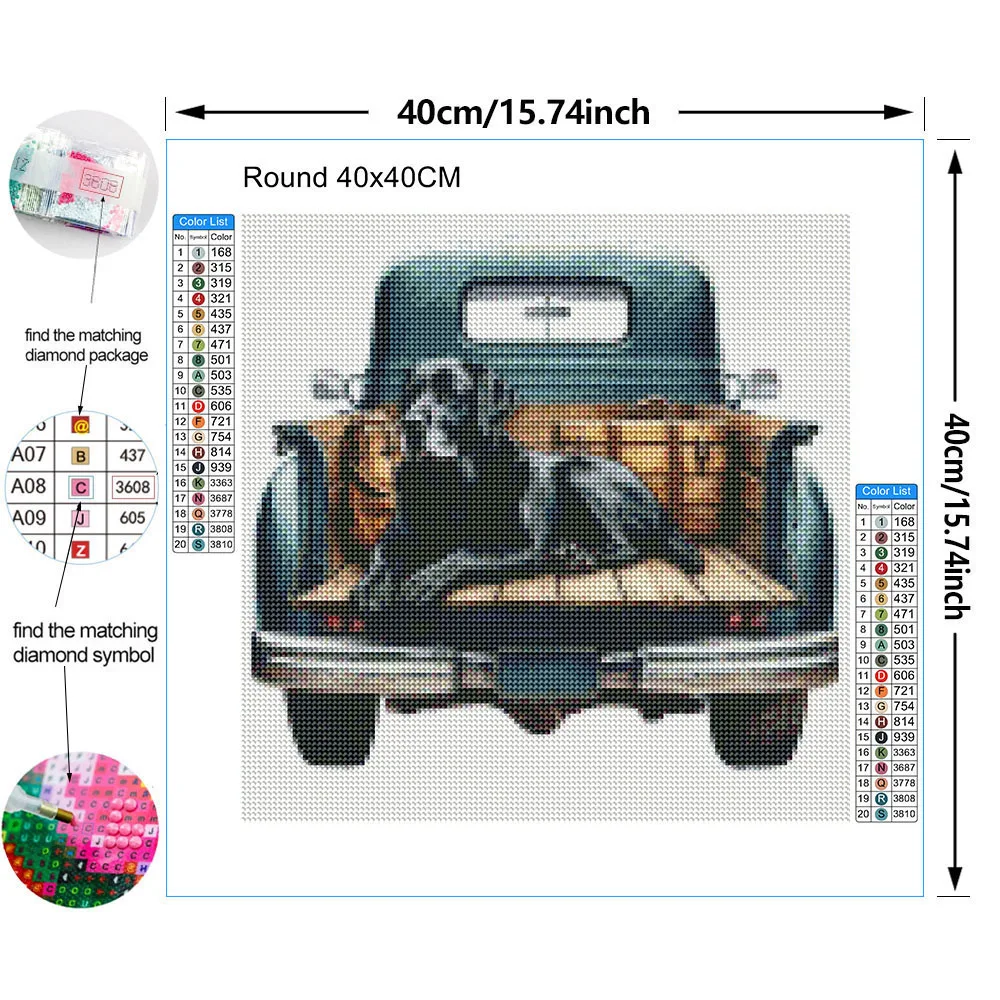 Hunting Dog Gun Diamond Painting Set Car Animal Cross Embroidery Rhinestone Mosaic DIY Art Designer Home Decor Children Gift