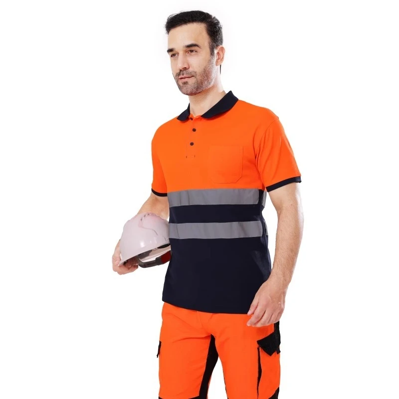高視認性シャツ Hi Vis Tシャツ作業服反射シャツ男作業用マルチポケットワークカーゴパンツ反射