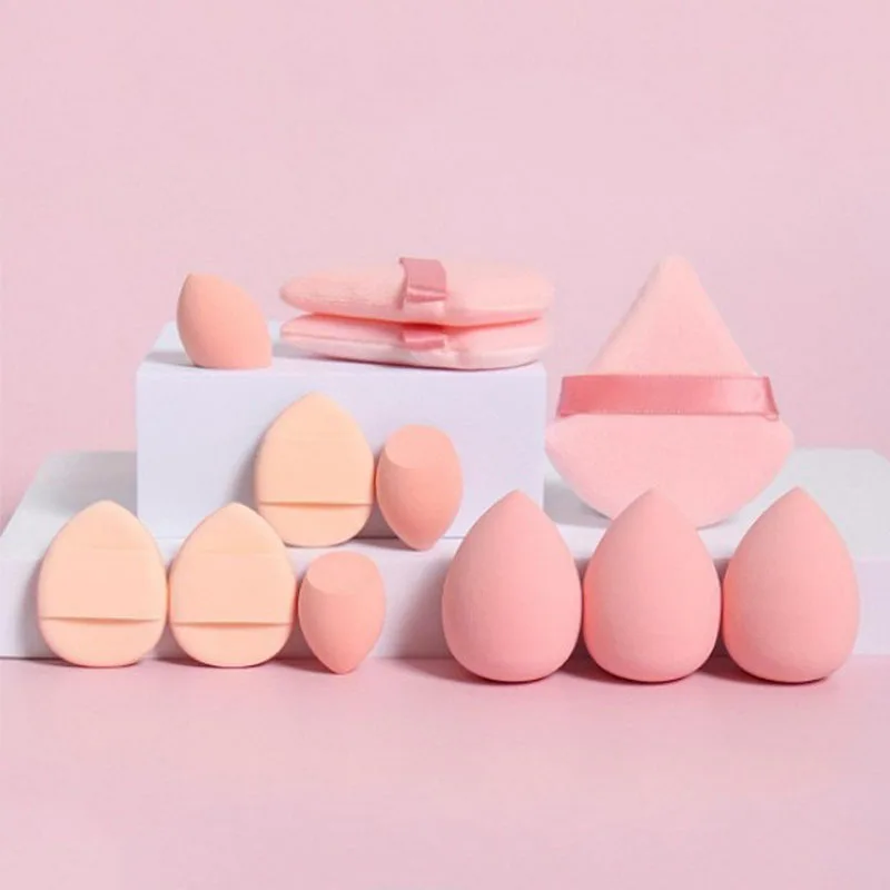 12 szt. Gąbeczek do makijażu, wielokolorowy zestaw, blendery do makijażu, akcesoria do makijażu, narzędzia do makijażu dla kobiet HZFP03