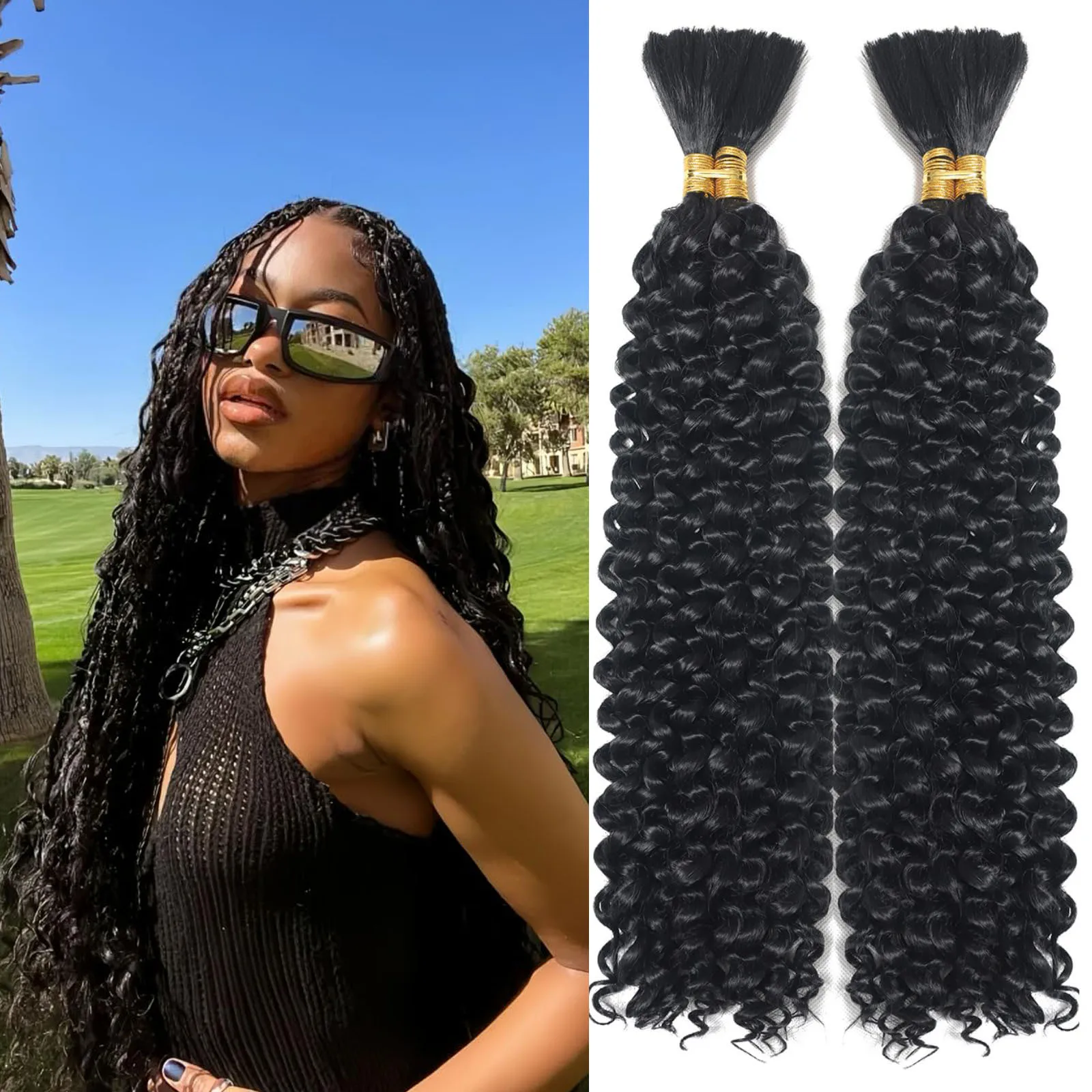 28Inch Boho Vlechten Bulk Haar Menselijk Haar Voor Boho Vlechten Human Hair Extensions Voor Doos 100G Met 2 Bundels Natuurlijke Kleur