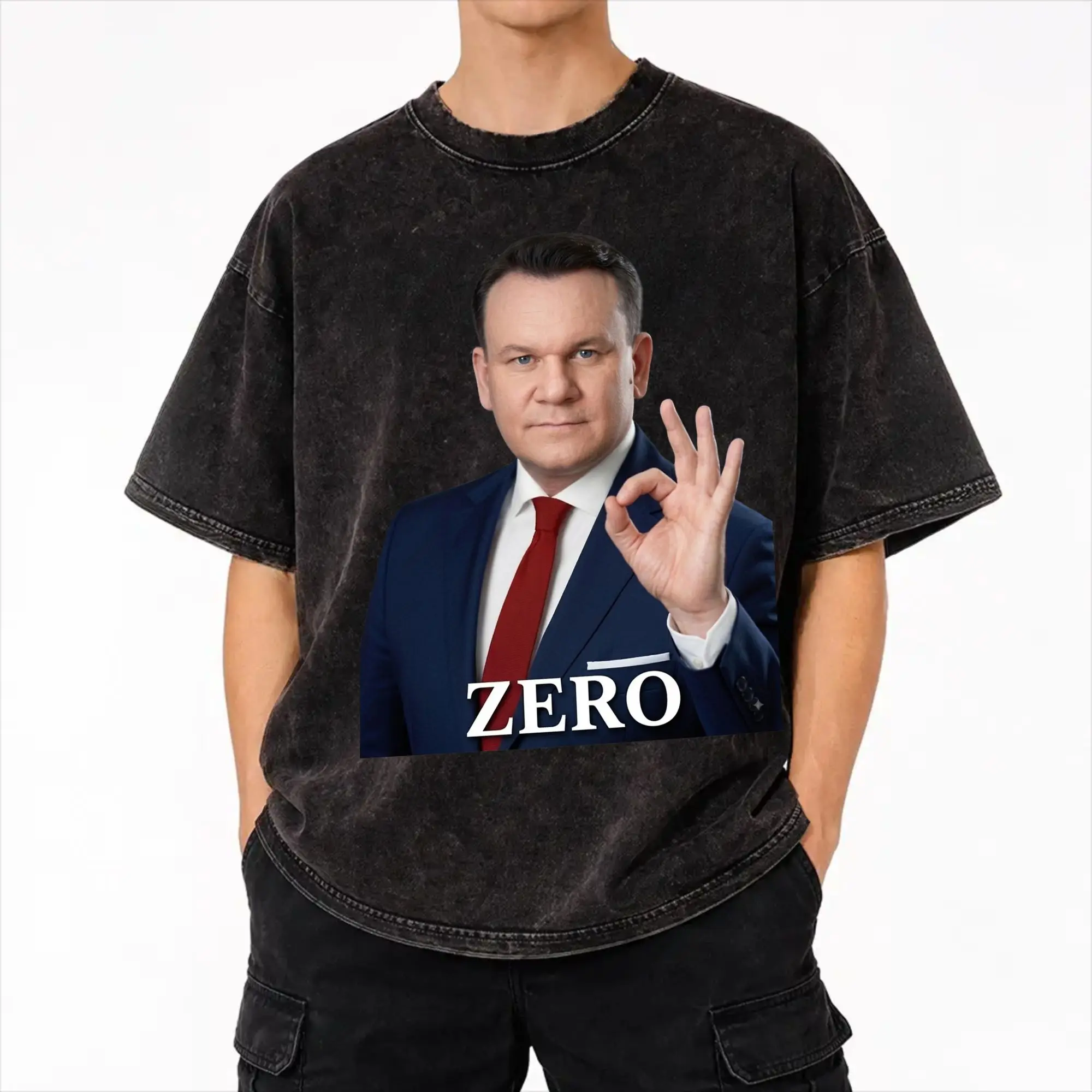 Dominik Tarczyński Zero Poland  T Shirt Hip Hop Washed Cotton Oversize T-Shirts  Retro for Men Women Streetwear Summer Tee Shirt