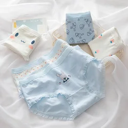 Women Panties Cotton Lovely Girls Underwear Soft Cute Lace Colorful Underpants Students Animal Mid-Rise Briefs