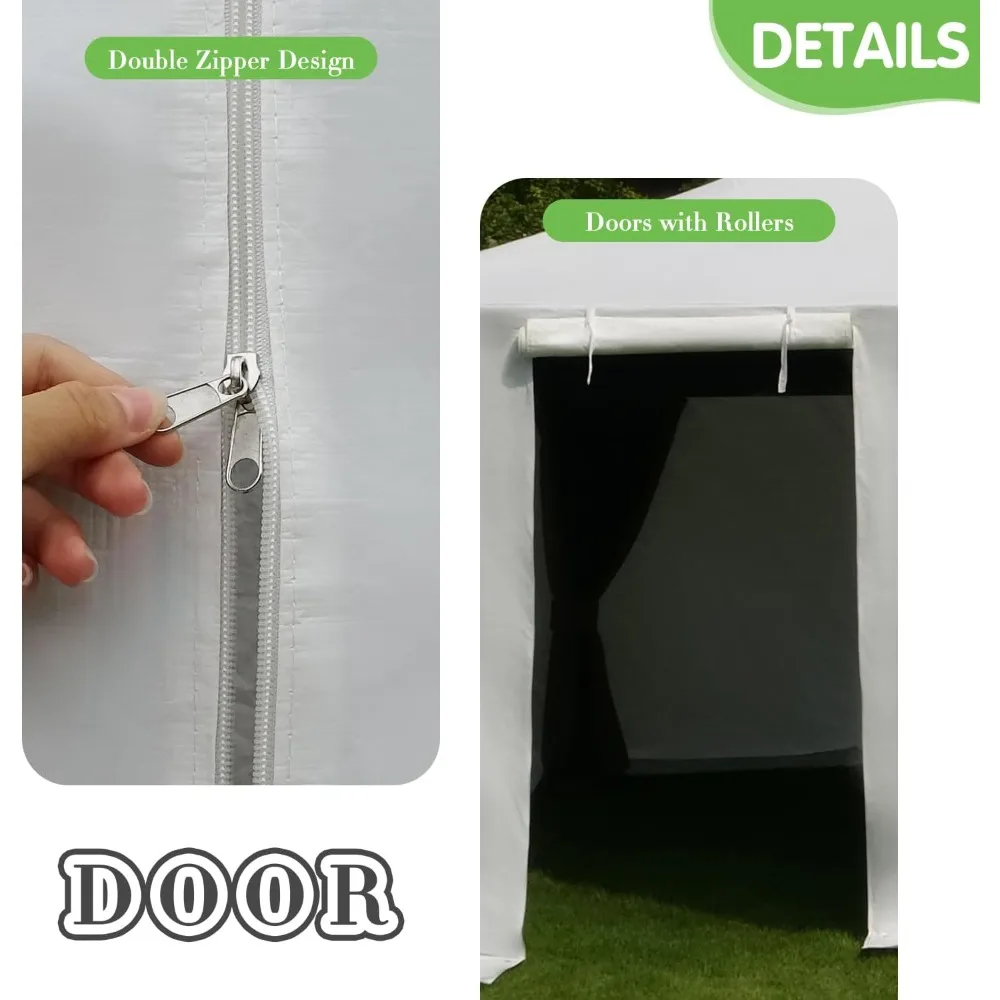 

10' x 10' Universal Winter Gazebo Cover, All Season Waterproof Enclosed Cover with Sidewalls & Ventilated Mesh Windows