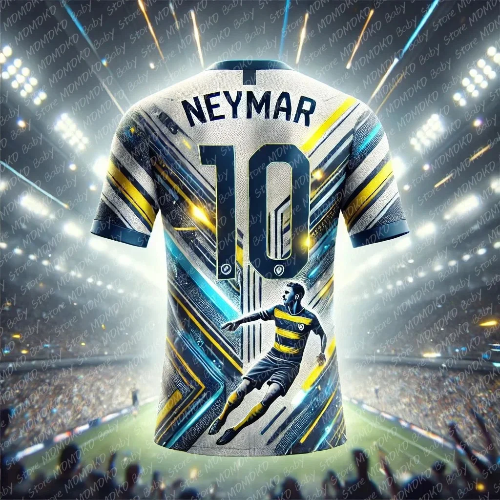 3D Printed New Neymar Special Edition Soccer Jersey Kids Adult Summer Sports Jersey Training Sports Jersey Crew-neck T-shirt