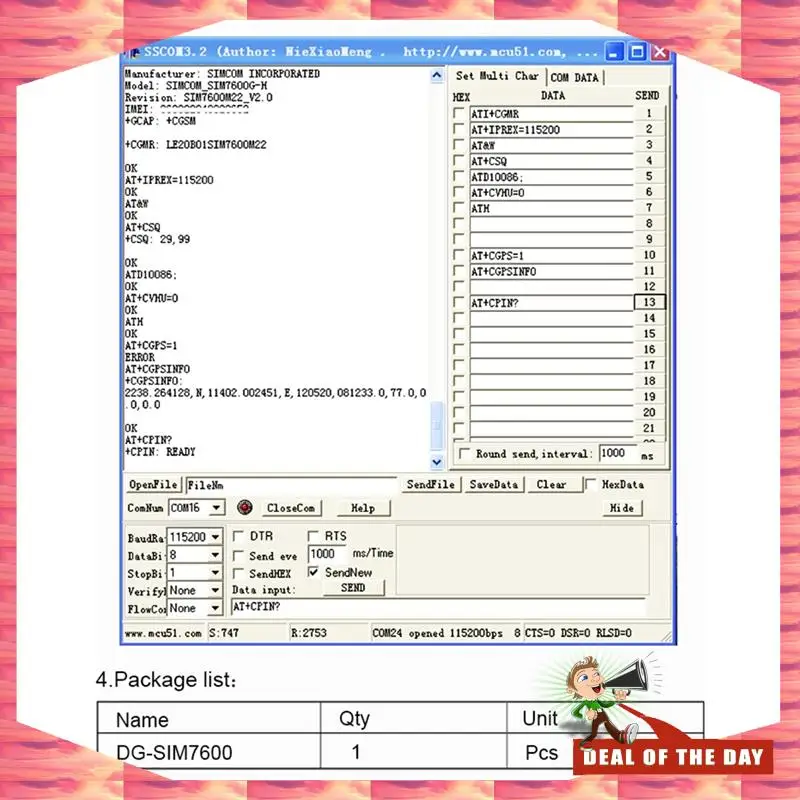 24-Hour Delivery SIMCOM SIM7600G H USB Dongle+Antenna HSPA+ GSM GPRS EDGE UMTS LTE 4G Cat4 Module For SIM7600 SIM7500 SIM7600X-H