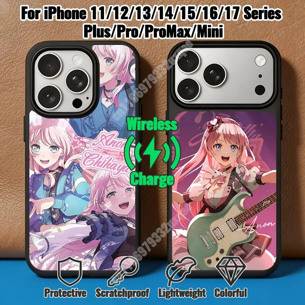 Bandori It's MyGO Anon Chihaya Magnetic Charge Case for iPhone 17 16 15 14 Pro Plus 13 12 11 Max Mini Outdoor Bumper