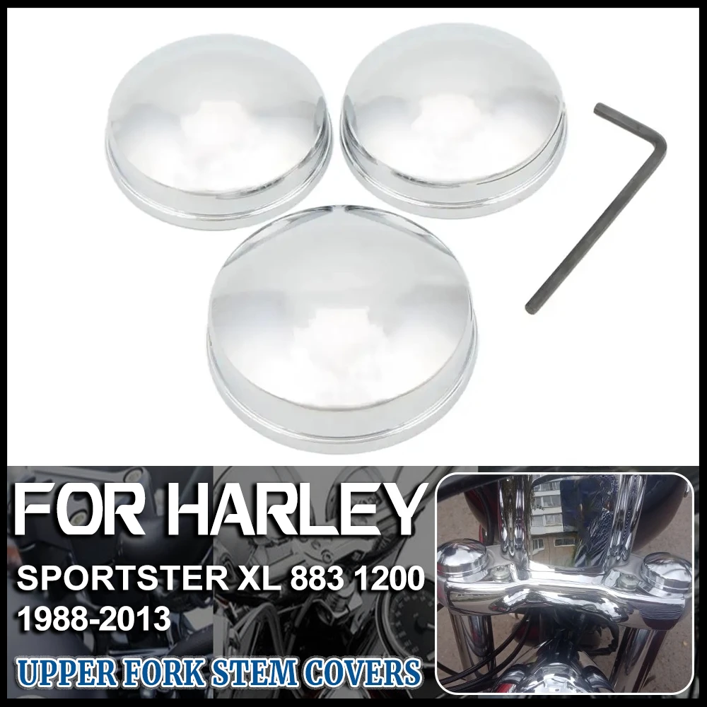 

Motorcycle Upper Fork Stem Covers Triple Clamp Cover For Harley Sportster XL1200 1988-2013 Dyna 2006-17 Softail Bob FXD