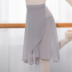 Professional Adults Middle Long Chiffon Ballet Skirts Women Lyrical Soft Lace Up Dress Ballerina Dance Costumes