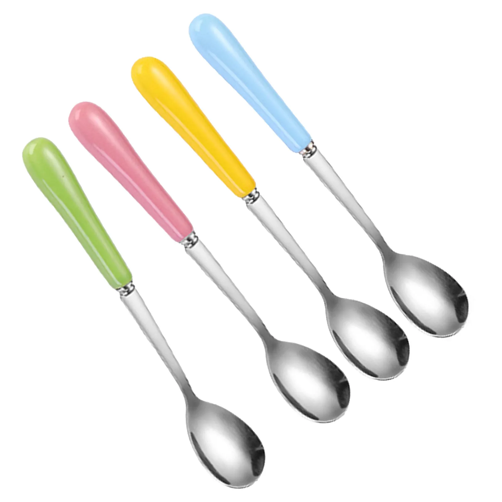 

Набор из 4 чайных ложек для мороженого, премиум-класса, из нержавеющей стали, для смешивания, для дома, бара, кафе, выпечки и приготовления пищи