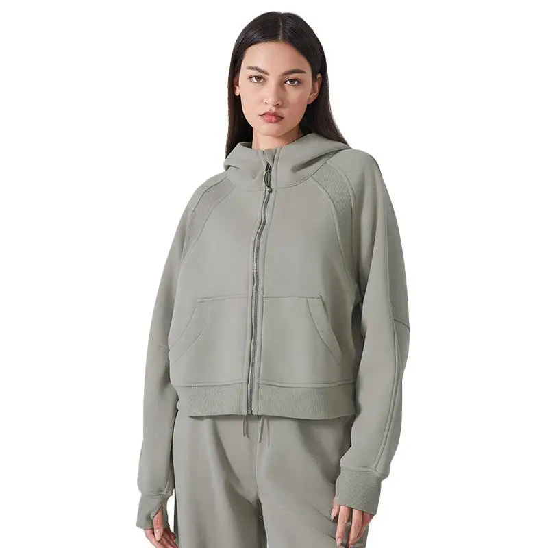 

Women's Plu Hooded Sports Jaet Casual Loose Fit Zipper U-Ne Sweatirt Comfortable Breathable Streetwear