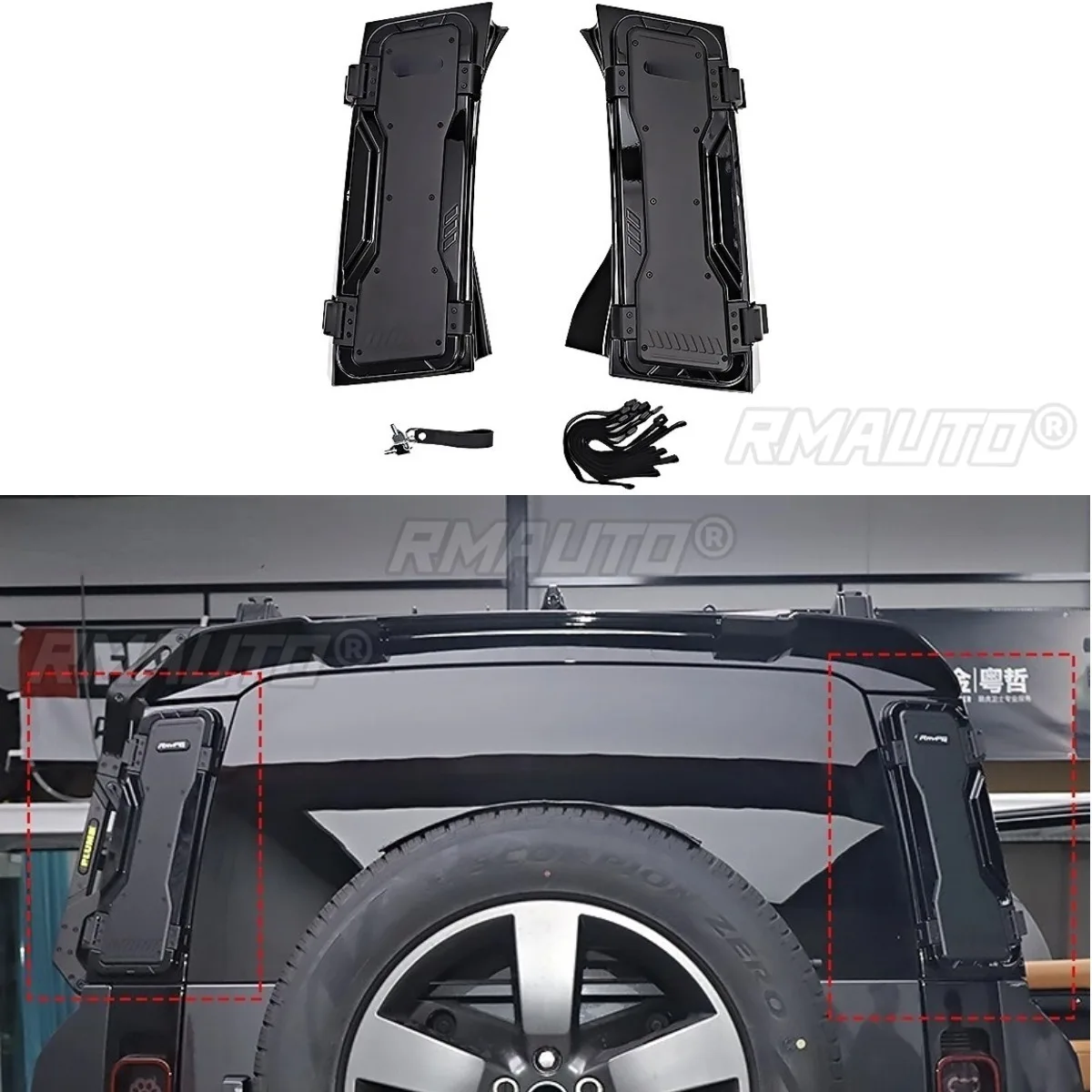 

For Land Rover Defender 2020-2025 Car Accessories D Pillar Storage Box Exterior Side Toolbox Jeonz Exterior Toolbox Body Kit