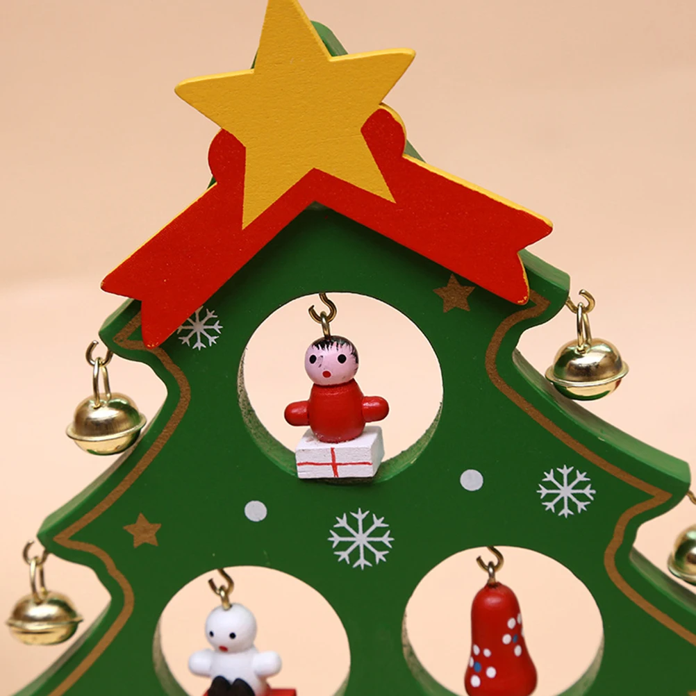 

Eco Friendly Wooden Mini Christmas Tree Green Ornaments Home Party Kindergarten Decor Long Lasting Use