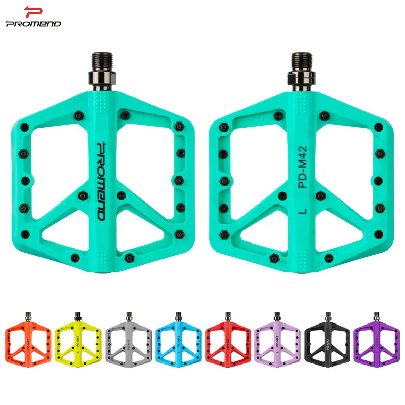 

PROMEND10 color mountain bike pedal nylon DU bearing peeling bicycle pedal large tread bicycle pedal