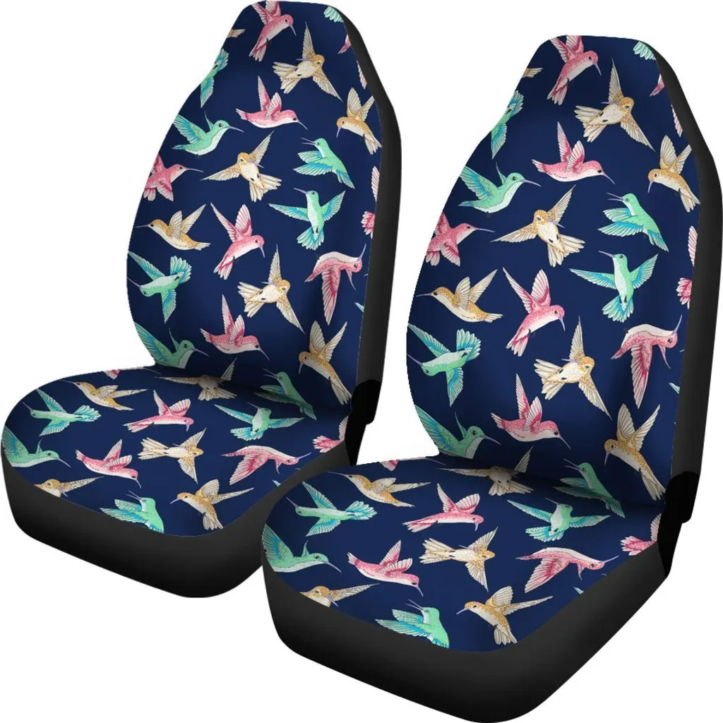 Hummingbird Colorful Seat Cover Car Seat Covers Set 2 Pc, Car Accessories Car Mats