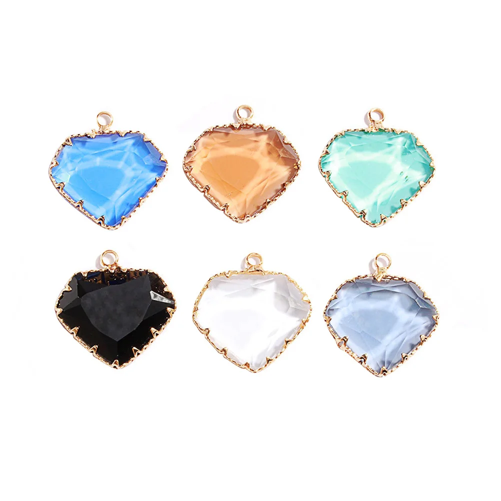 

7 шт. хрустальные стеклянные подвески геометрические в форме сердца уникальные ювелирные аксессуары «сделай сам» ожерелье браслет разноцветные
