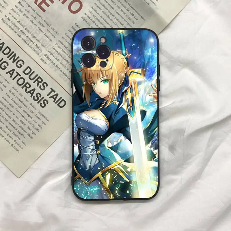 Anime Fate Zero Stay Night Saber Phone Case For iPhone 13 Pro MAX 14 11 12 Mini X XS XR 6 7 8 Plus SE 2020 Soft TPU Cover