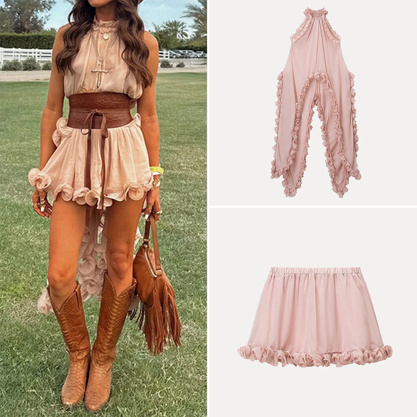 

Женский комплект из двух предметов Sweet Sle, свободный жилет и юбка, модный осенний костюм 2020, бренд Z