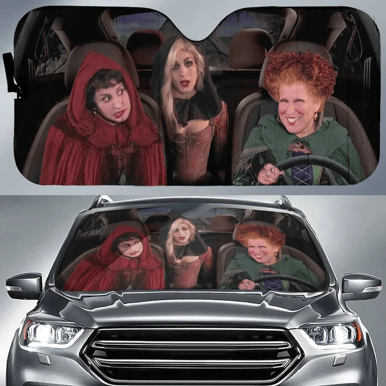 Hocus Pocus Car Sun Shade Sarah Sanderson Winifred Sanderson Mary Sanderson Car Windshield, Car Accessories