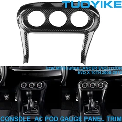 LHD RHD Real Carbon Fiber Console Dashboard AC Triple Gauge Pod Trim Cover For Mitsubishi Lancer Evolution EVO 10th X 2008-12