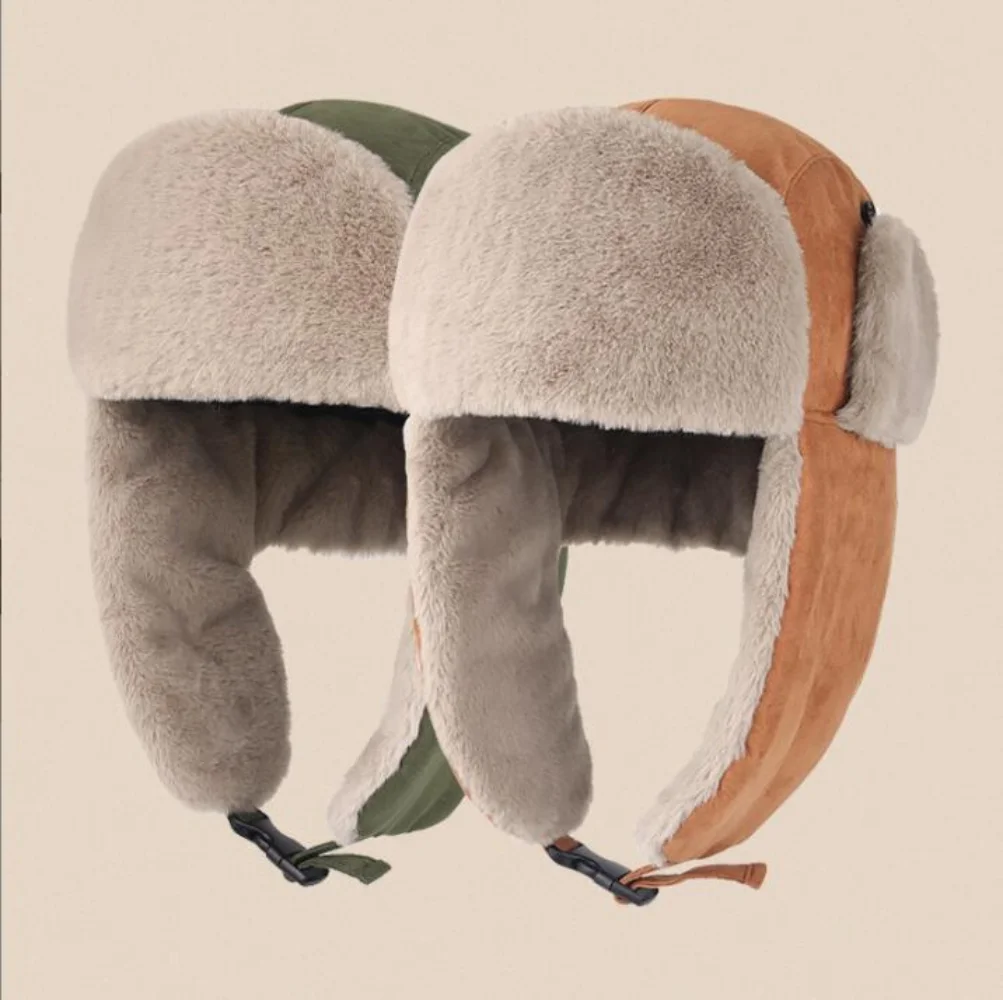 Fleece Hat Warm Ear Flaps Ski Cap Outdoor Sport Winter Thermal Hat for Men Women