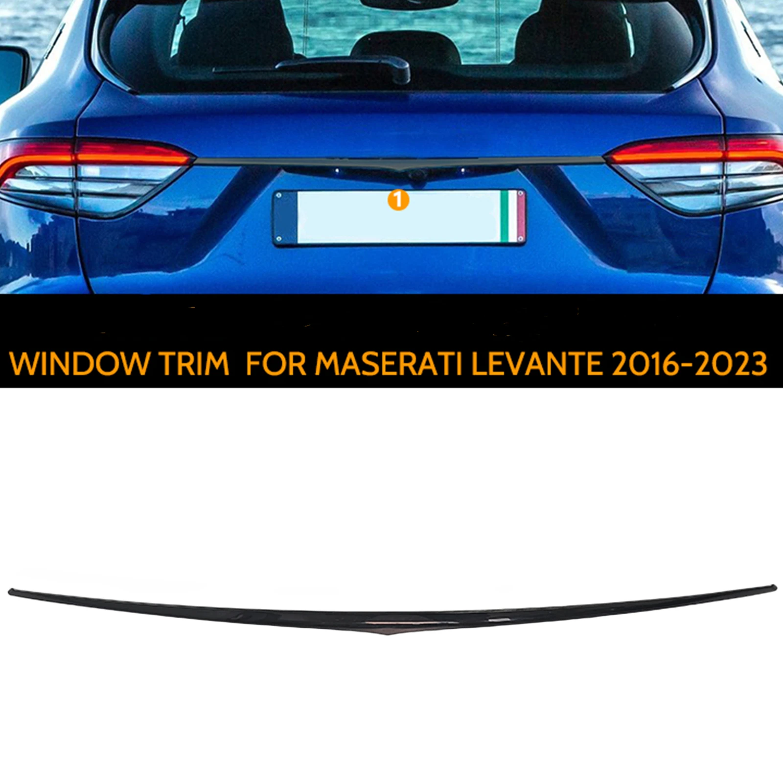 

For Maserati Levante 2016-2023 Chrome Black Rear Tailgate Trunk Lid Cover Trim Tail Decorative Splitter Lip