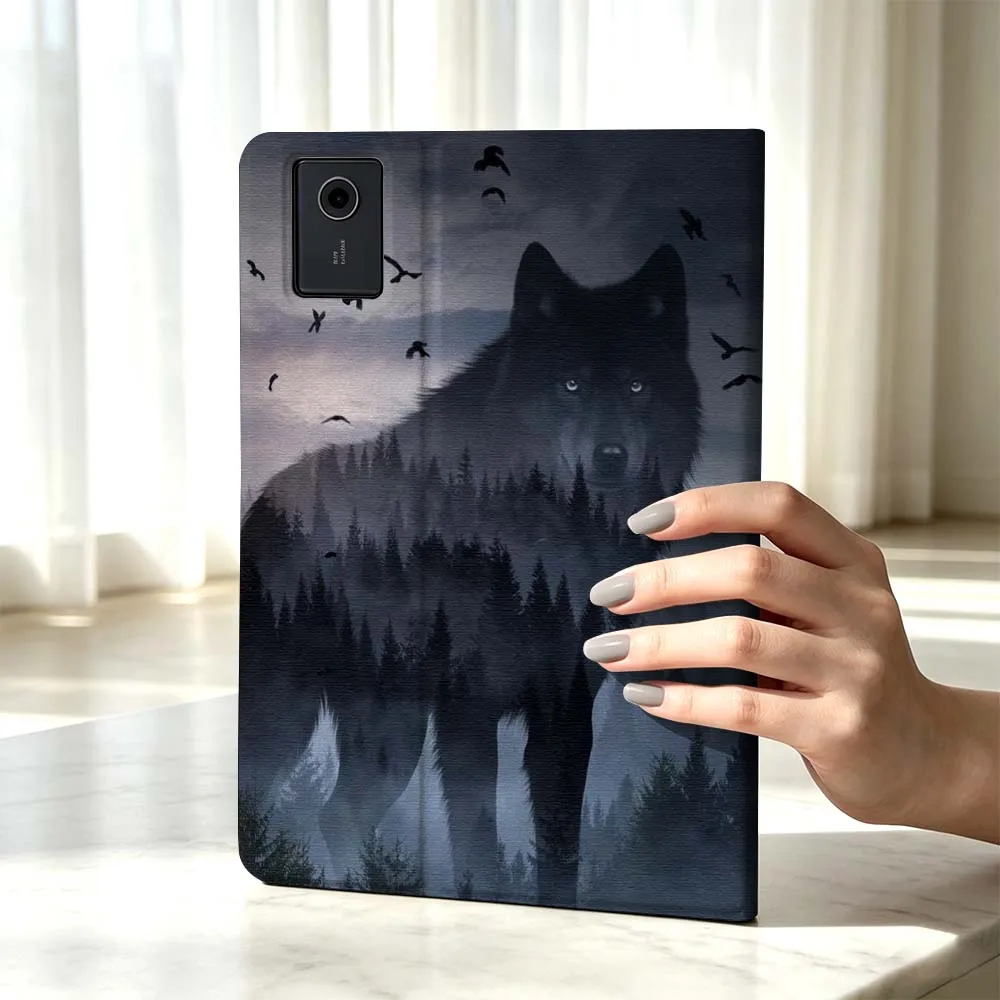 Creative Wolf Design Cool For Xiaomi Poco Redmi Pad 8 2 4 C1 6 6S 7 7S SE 9.7 14 11 11.2 Inch Pen Tray Tablet Case Fashion