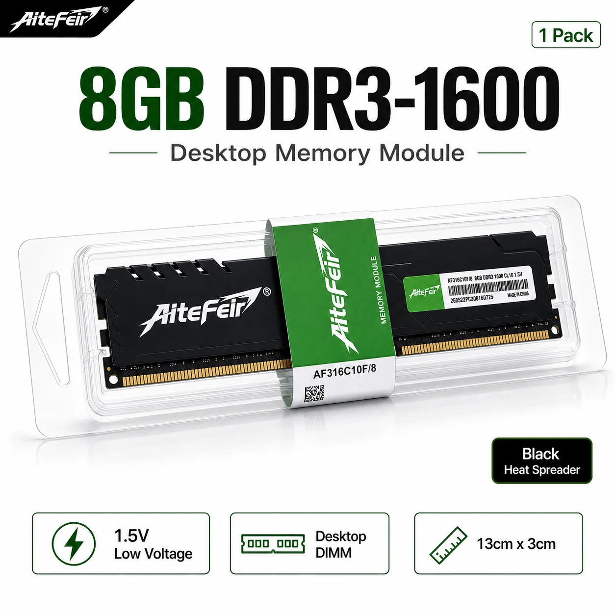 Memory Ram Upgrade - 8GB DDR3 1600MHz RAM Desktop Memory