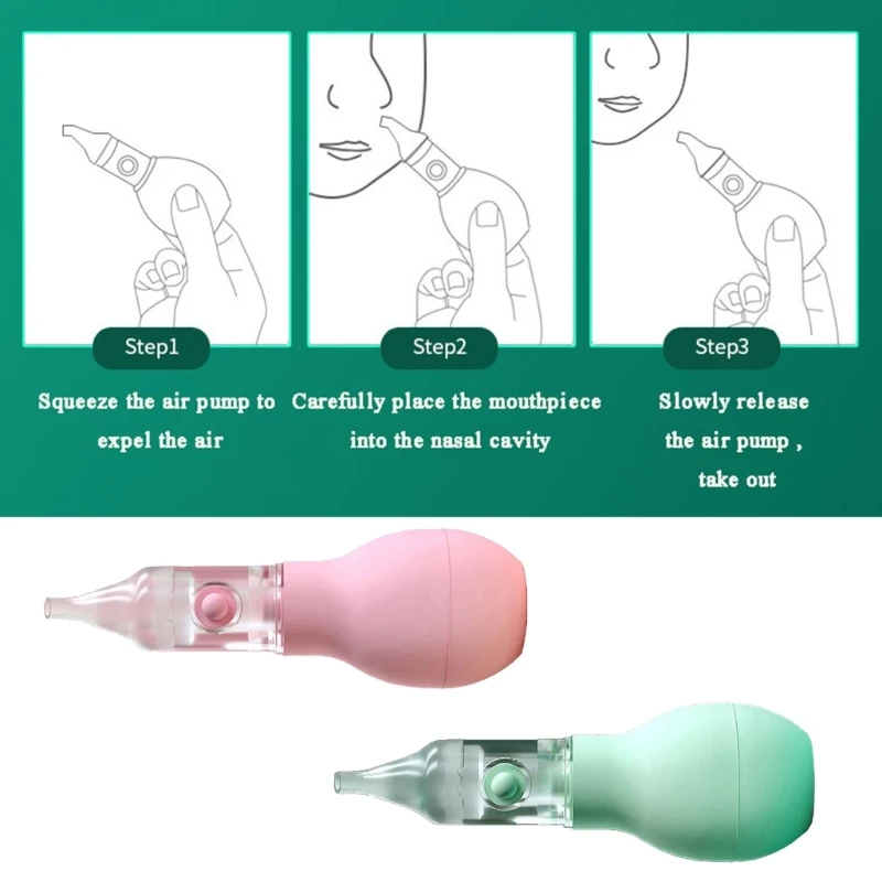 Baby Nasal Aspirator Nose Aspirator Vacuum Suction Nose Cleaner with Soft Silicone Nozzle Anti-Backflow Snot Remover D5QA