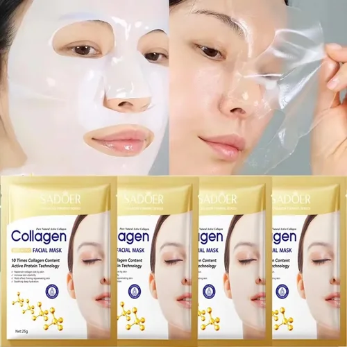Imagen 2 del producto Mascarilla Facial Antiarrugas de Colágeno, Antienvejecimiento, Reduce las Líneas Finas, Reafirma la Piel, Hidrata, Ilumina, Cuidado Facial, Cosméticos Coreanos