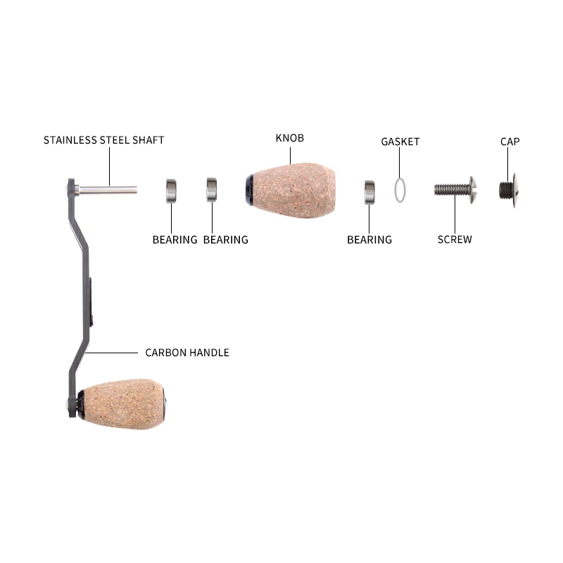 RUKE-Poignée de moulinet de pêche en fibre de carbone avec bouton en liège, pour D/S/A, taille du trou 7x4/8x5mm, longueur 105mm, bricolage