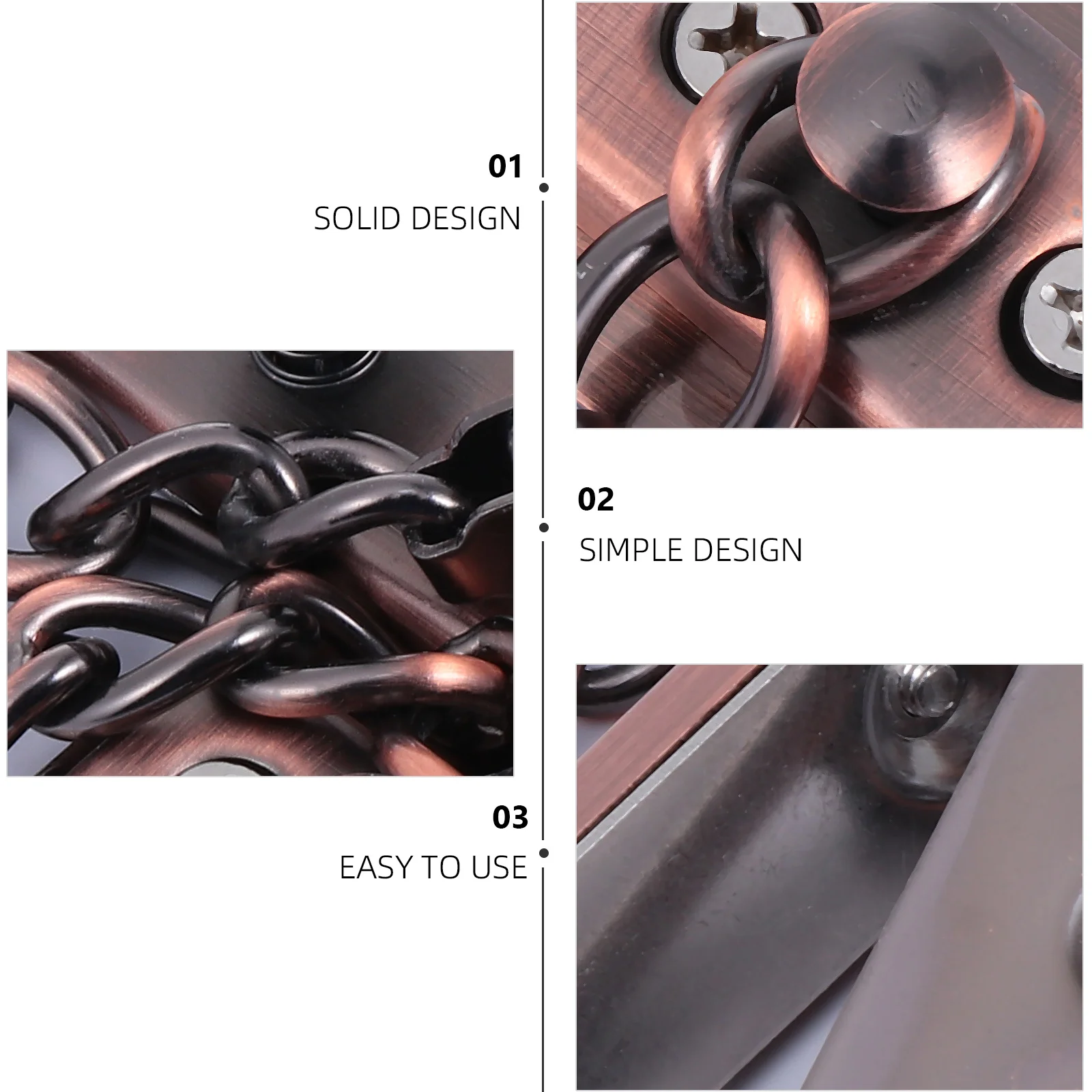 مزلاج قفل أمان من الفولاذ المقاوم للصدأ، واقي باب عالي التحمل، سلسلة مضادة للصدأ ومضادة للسرقة لقفل سلسلة باب السلامة المنزلية #5