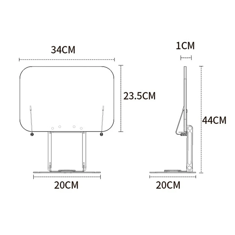 AF91-Book Stand For Reading-Adjustable Book Holder With 360°Rotate Base & Foldable Desktop Stand Riser For Book,Recipe,Laptop