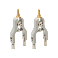 2PCS Copper LCR Kelvin Test Clip Bridge Test Clip Microresistivity Clip Test Clamp Testing Instrument Accessories