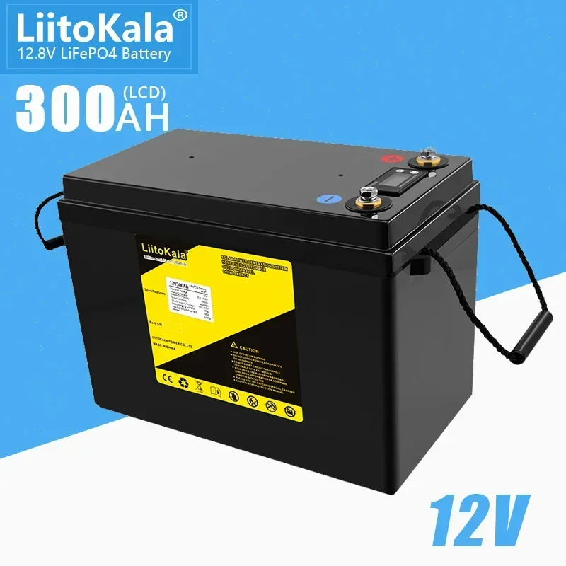 LiitoKala 12V 300Ah 200Ah LiFePO4 Battery 100Ah 120Ah 150Ah Campers Waterproof Golf Cart Battery Off-Road Off-grid Solar energy