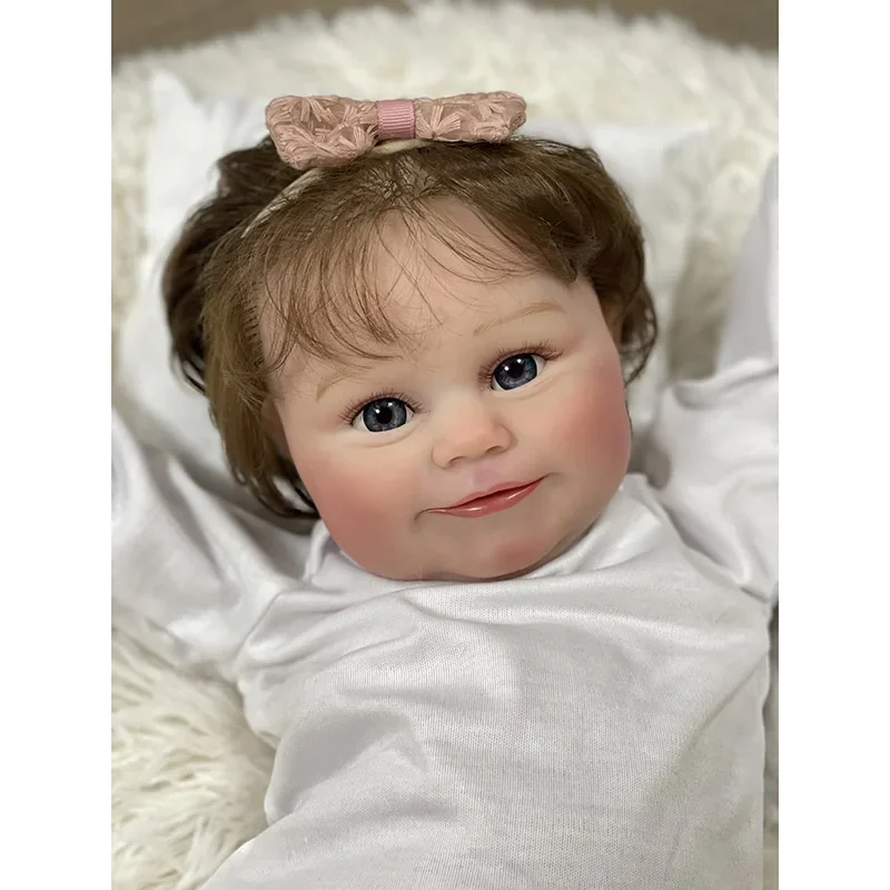 48cm  Cute Handmade Vinyl Silicone girl doll Maddie  with planting hair Alive Babies Doll Toys for Kids