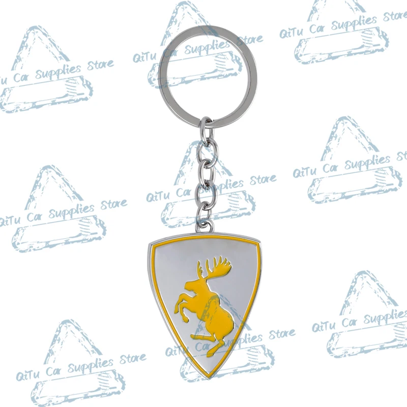 Auto Prancing Herten Logo Sleutelhanger Badge Sleutelhanger 3D Metalen Sleutelhanger Ring Houder Voor Volvo R Ontwerp V50 V60 XC40 XC60 EX30 EX90 EM90