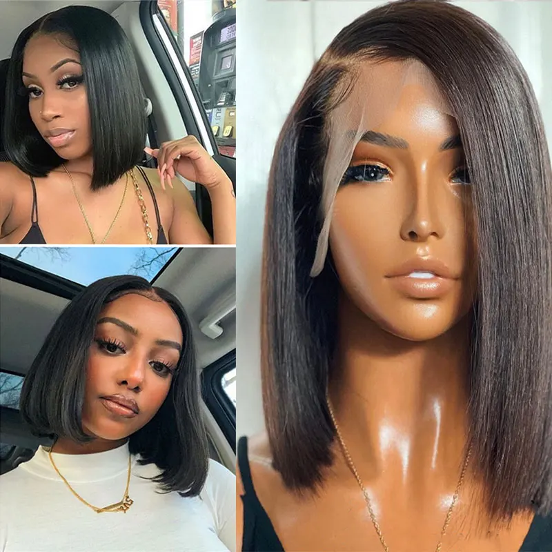 Short Bob Wig Lace Front Human Hair Wigs For Women Pre Plucked Bone Straight Lace Front Wig 4x4 Brazilian Hair Lace Frontal Wigs