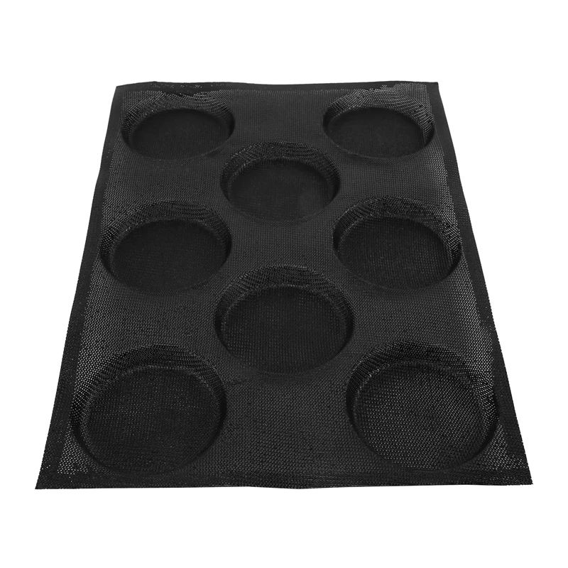 8 Holes Hamburger Bun Pans For Baking Mesh Silicone Bread Pans For Baking Non Stick Perforated Baking Molds